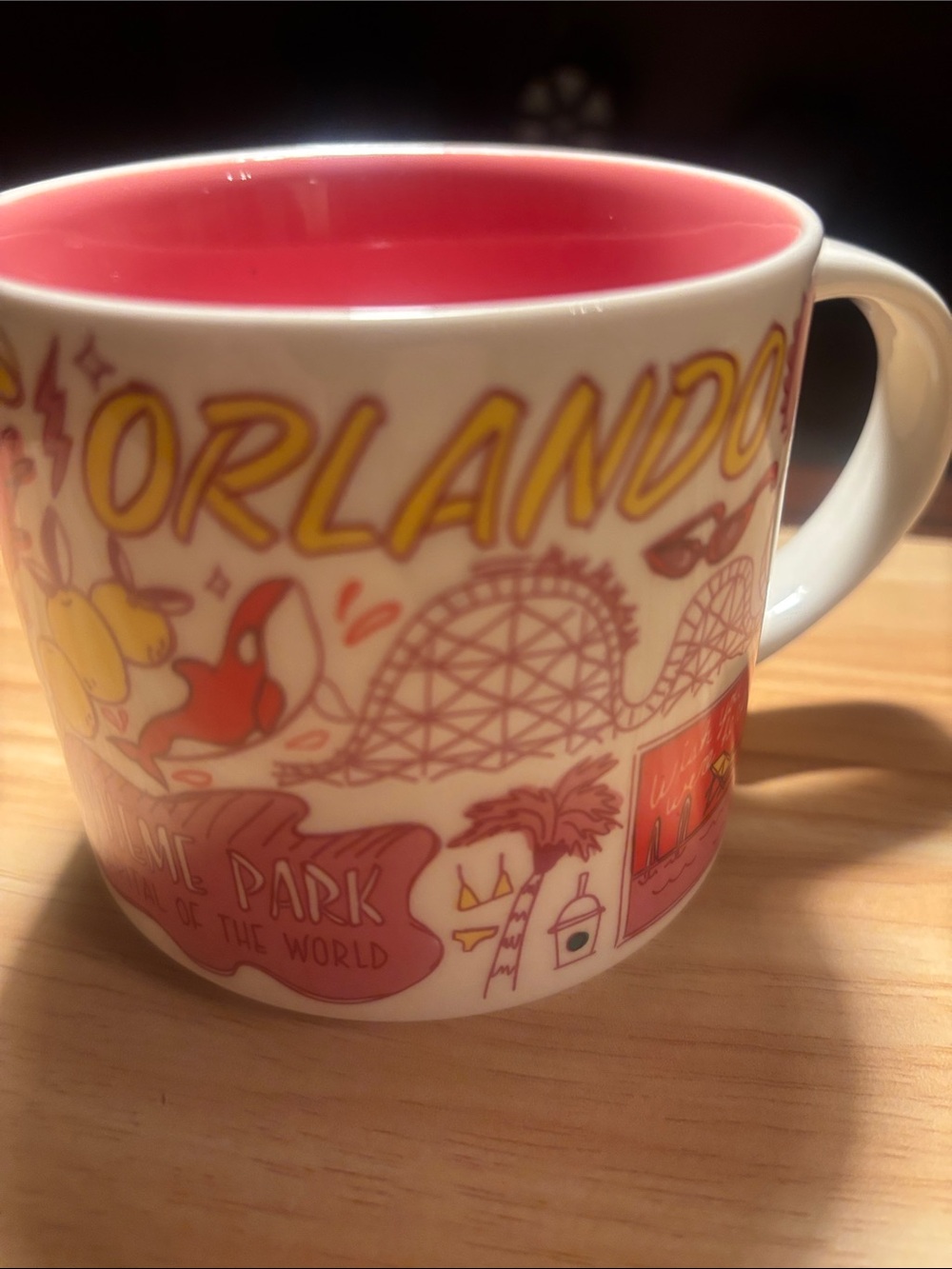 Starbucks Orlando Pink & Yellow Illustrated " Been There Series " Ceramic Mug - Picture 7 of 8